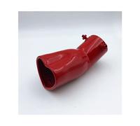 Muffler Tip Tail Throat Heart Shape Style Car Accessories 2.5 Inch Stainless Steel Exhaust Tips Muffler Tail Pipe AZHEYC(Red bent)