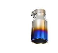 Muffler Tip Universal 1PC Car Blue Burnt Stainless Steel Exhaust End Pipe Flat Curly Edge Muffler Tip Stainless Steel Exhaust Pipes(IN 60 Out 89 mm)