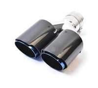 Muffler Tip Universal Burnt Blue Car Muffler Tips Equal Length Glossy Fiber Carbon Modification Tail Pipe Stainless Steel Exhaust Pipes(54-89mm)
