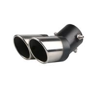 Muffler Tip Universal Car Exhaust Muffler Tip Round Stainless Steel Chrome Pipe Tail Stainless Steel Exhaust Pipes(Curved oblique)