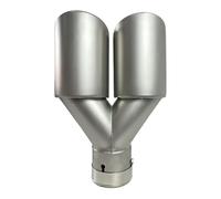 Muffler Tip Universal Double-out Car Decoration Frosted Multi-mesh Modified Stainless Steel Exhaust Pipe Tail Stainless Steel Exhaust Pipes(60mm IN - 89mm OUT)