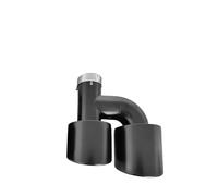Muffler Tip Universal Exhaust Racing Stainless Steels Tips Car Decoration Double Exit Muffler Tailpipe Stainless Steel Exhaust Pipes(Left 51-101mm)