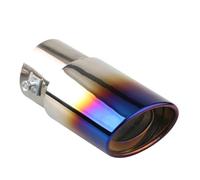 Muffler Tips 1PCS 2.5" Inlet Car Auto Exhaust Muffler Tip Pipe Stainless Steel Chrome Trim Rear Tail Throat For Most Cars(Burnt Blue Straight)