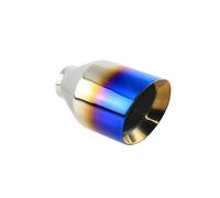 Muffler Tips Car Exhaust End Tip Interface 51mm Slant Oval Outlet 102mm Universal Stainless steel Auto Muffler Tail Pipe custom logo(Blue)