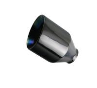 Muffler Tips Car Exhaust End Tip Interface 51mm Slant Oval Outlet 102mm Universal Stainless steel Auto Muffler Tail Pipe custom logo(Black Without Logo)