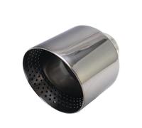 Muffler Tips Polish Black Stainless Steel Exhaust Throat tip 63mm inlet 127mm Slant Outlet Universal Muffler Tail Pipe Nozzle with holes