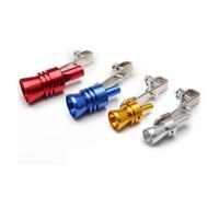 Muffler Universal Aluminum Turbo Sound Exhaust Muffler Pipe Whistle Car Blow off valve Tip Simulator Bumper tailpipes(Silver-M)