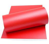 Mufira Pearlescent 300gsm Single Sided A4 Card 10 Pack Perfect for Art & Crafts & Card Making - Xmas Red