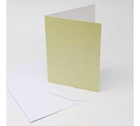 Mufira Pearlescent A6 Pearlised 300gsm Quality Greeting Cards with Envelopes perfect for Card Making - Pack of 10 (Amarillo)