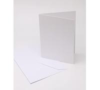 Mufira Pearlescent A6 Pearlised 300gsm Quality Greeting Cards with Envelopes Perfect for Card Making - Pack of 10 (White Ice Silver)