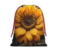 MUFLVDX Beautiful Sunflower Print Christmas Gift Bags,Multi Purpose Drawstring Gift Pouches,For Xmas,Weddings,Parties,Gifts,Candy
