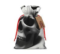 Muflvdx Black And White Skulls Print Sacks Drawstring Bags,Gift Bags Reusable Easy To Wrap,For Birthdays,Holidays,Christmas Bags