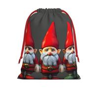MUFLVDX Christmas Gnomes Print Christmas Gift Bags,Multi Purpose Drawstring Gift Pouches,For Xmas,Weddings,Parties,Gifts,Candy
