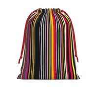 MUFLVDX Colored Stripes Vertical Print Christmas Gift Bags,Multi Purpose Drawstring Gift Pouches,For Xmas,Weddings,Parties,Gifts,Candy