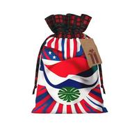 Muflvdx Costa Rica Flag Print Christmas Gift Bags,Reusable Holiday Bags For Gifts,For Christmas,Birthdays,Parties