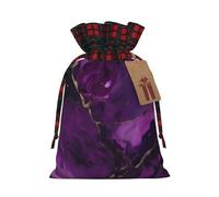 Muflvdx Dark Purple Texture Marble Print Christmas Gift Bags,Reusable Holiday Bags For Gifts,For Christmas,Birthdays,Parties