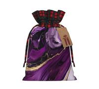 Muflvdx Dark Purple Texture Marble Print Christmas Gift Bags,Reusable Holiday Bags For Gifts,For Christmas,Birthdays,Parties