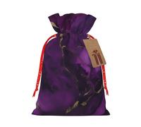 Muflvdx Dark Purple Texture Marble Print Sacks Drawstring Bags,Gift Bags Reusable Easy To Wrap,For Birthdays,Holidays,Christmas Bags