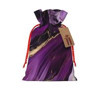 Muflvdx Dark Purple Texture Marble Print Sacks Drawstring Bags,Gift Bags Reusable Easy To Wrap,For Birthdays,Holidays,Christmas Bags