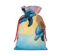 Muflvdx Dolphins In Love Print Sacks Drawstring Bags,Gift Bags Reusable Easy To Wrap,For Birthdays,Holidays,Christmas Bags