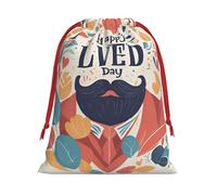 MUFLVDX Fathers Day Love Dad Print Christmas Gift Bags,Multi Purpose Drawstring Gift Pouches,For Xmas,Weddings,Parties,Gifts,Candy
