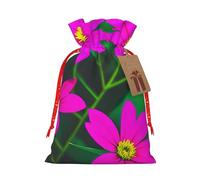Muflvdx Flower Leaves Purple Red Flower Print Sacks Drawstring Bags,Gift Bags Reusable Easy To Wrap,For Birthdays,Holidays,Christmas Bags