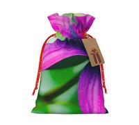 Muflvdx Flower Leaves Purple Red Flower Print Sacks Drawstring Bags,Gift Bags Reusable Easy To Wrap,For Birthdays,Holidays,Christmas Bags