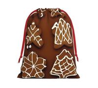MUFLVDX Gingerbread Cookies Print Christmas Gift Bags,Multi Purpose Drawstring Gift Pouches,For Xmas,Weddings,Parties,Gifts,Candy