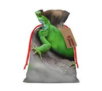 Muflvdx Green Lizard Print Sacks Drawstring Bags,Gift Bags Reusable Easy To Wrap,For Birthdays,Holidays,Christmas Bags