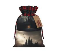 Muflvdx Halloween Horror Print Christmas Gift Bags,Reusable Holiday Bags For Gifts,For Christmas,Birthdays,Parties