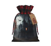 Muflvdx Halloween Horror Print Christmas Gift Bags,Reusable Holiday Bags For Gifts,For Christmas,Birthdays,Parties