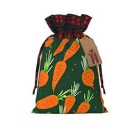 Muflvdx Happy Carrot Print Christmas Gift Bags,Reusable Holiday Bags For Gifts,For Christmas,Birthdays,Parties
