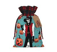 Muflvdx Happy Halloween Day Print Christmas Gift Bags,Reusable Holiday Bags For Gifts,For Christmas,Birthdays,Parties