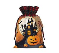 Muflvdx Happy-Halloween-Vector Print Christmas Gift Bags,Reusable Holiday Bags For Gifts,For Christmas,Birthdays,Parties