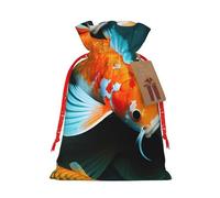 Muflvdx Hd Japanese Koi Fish Print Sacks Drawstring Bags,Gift Bags Reusable Easy To Wrap,For Birthdays,Holidays,Christmas Bags
