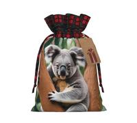 Muflvdx Hugging Tree Koala Print Christmas Gift Bags,Reusable Holiday Bags For Gifts,For Christmas,Birthdays,Parties
