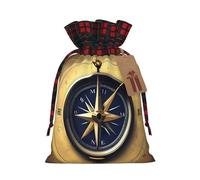 Muflvdx Law Of The Compass Navigation Print Christmas Gift Bags,Reusable Holiday Bags For Gifts,For Christmas,Birthdays,Parties