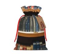 Muflvdx Library Bookshelf Print Sacks Drawstring Bags,Gift Bags Reusable Easy To Wrap,For Birthdays,Holidays,Christmas Bags