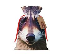 Muflvdx Little Raccoon Face Print Sacks Drawstring Bags,Gift Bags Reusable Easy To Wrap,For Birthdays,Holidays,Christmas Bags