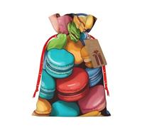 Muflvdx Macaron Biscuit Flavored Print Sacks Drawstring Bags,Gift Bags Reusable Easy To Wrap,For Birthdays,Holidays,Christmas Bags