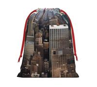 MUFLVDX New York Fashion City Print Christmas Gift Bags,Multi Purpose Drawstring Gift Pouches,For Xmas,Weddings,Parties,Gifts,Candy