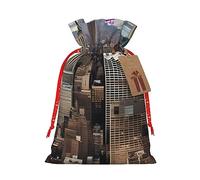 Muflvdx New York Fashion City Print Sacks Drawstring Bags,Gift Bags Reusable Easy To Wrap,For Birthdays,Holidays,Christmas Bags