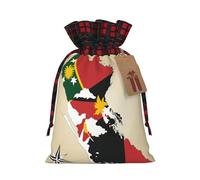 Muflvdx Papua New Guinea Flag Map Print Christmas Gift Bags,Reusable Holiday Bags For Gifts,For Christmas,Birthdays,Parties