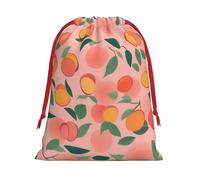 MUFLVDX Pink Peach Pattern Seamless Pattern Print Christmas Gift Bags,Multi Purpose Drawstring Gift Pouches,For Xmas,Weddings,Parties,Gifts,Candy
