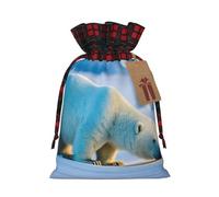 Muflvdx Polar Bear Print Christmas Gift Bags,Reusable Holiday Bags For Gifts,For Christmas,Birthdays,Parties