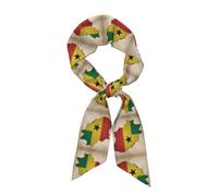 MUFLVDX Sao Tome And Principe Flag Map Print Elegant Scarf For Women,Lightweight,Soft Silky Satin Scarf,Accessory For Any Outfit, Black, One Size