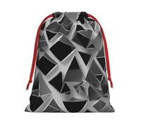 MUFLVDX Silver Geometric Figure Print Christmas Gift Bags,Multi Purpose Drawstring Gift Pouches,For Xmas,Weddings,Parties,Gifts,Candy