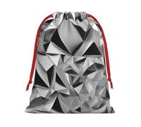 MUFLVDX Silver Geometric Figure Print Christmas Gift Bags,Multi Purpose Drawstring Gift Pouches,For Xmas,Weddings,Parties,Gifts,Candy