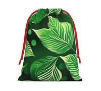 MUFLVDX St Patricks Day Leaves Print Christmas Gift Bags,Multi Purpose Drawstring Gift Pouches,For Xmas,Weddings,Parties,Gifts,Candy