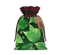 Muflvdx St Patricks Day Leaves Print Christmas Gift Bags,Reusable Holiday Bags For Gifts,For Christmas,Birthdays,Parties